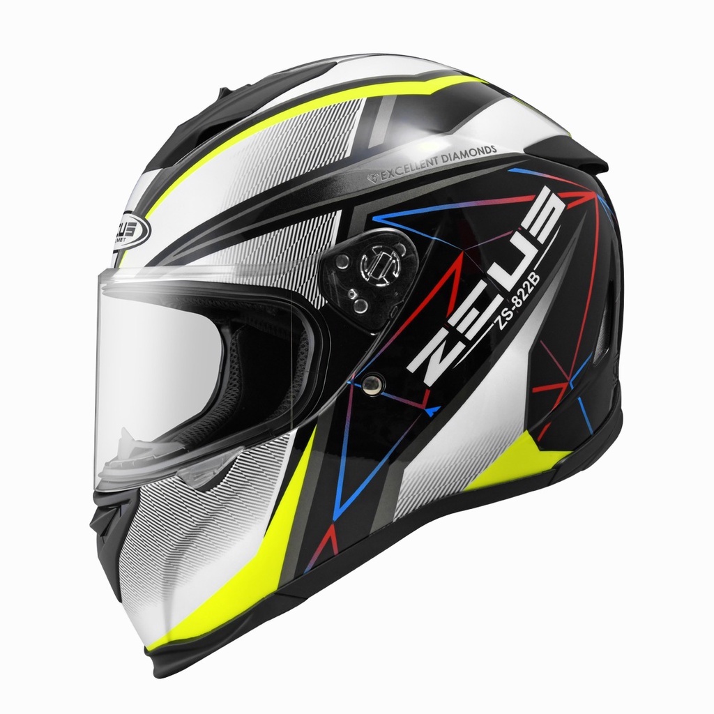 ZEUS ZS822 BLACK AO22 WHITE | HELM FULL FACE | ORIGINAL ZEUS
