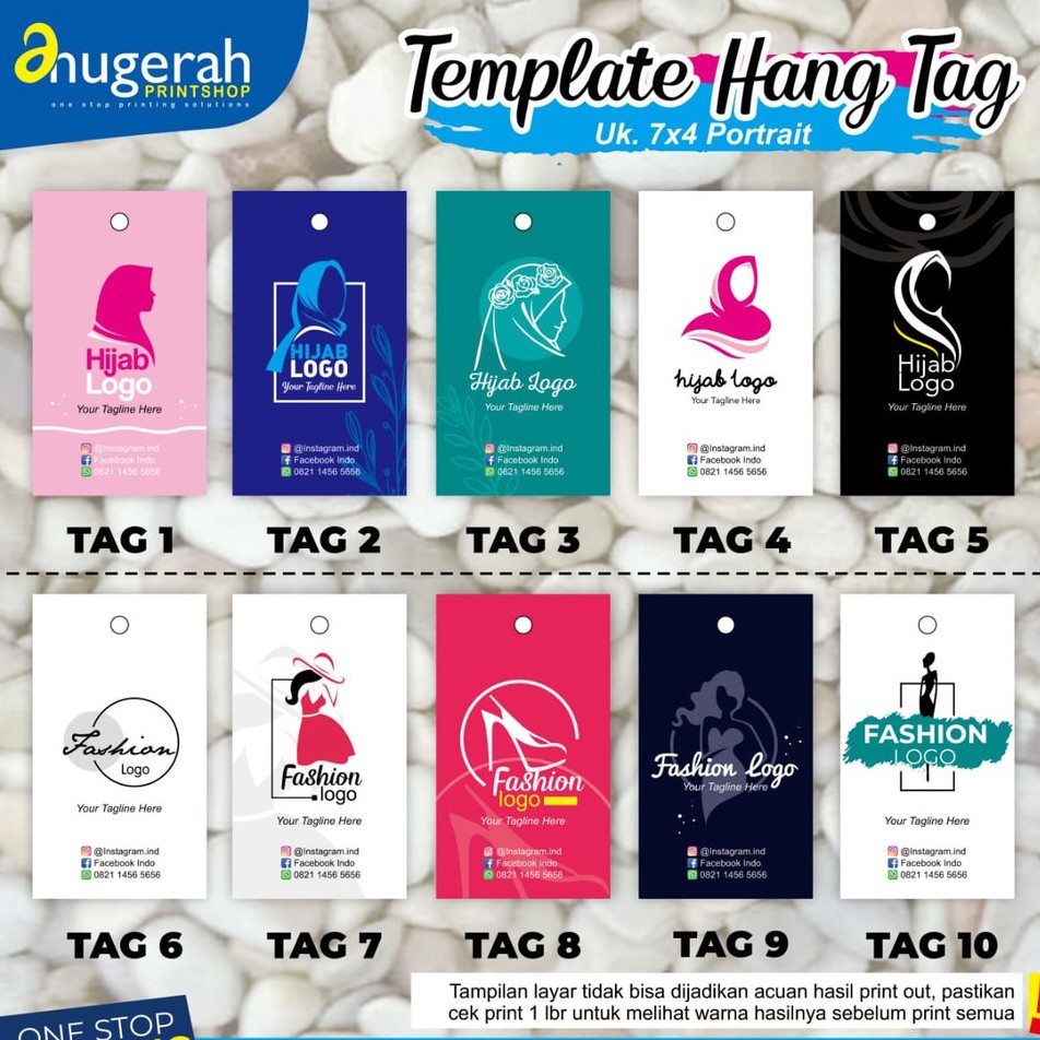 Hangtag - Hang Tag Label Produk - Label Merk Pricetag 1 Sisi Art Carton 260 gr Murah Custom