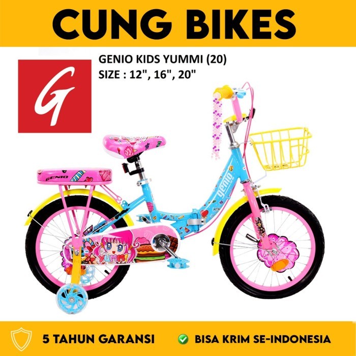 SEPEDA ANAK PEREMPUAN MINI LIPAT 12-16-18 INCH GENIO Yummi BY UNITED BIKE