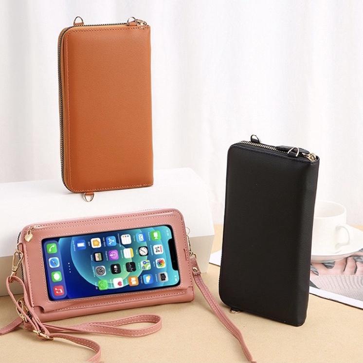 Segera Pilih Tas Selempang Kulit Wanita Dompet Hp Cewek Touchscreen Multifungsi Mini Bag FY C299-1