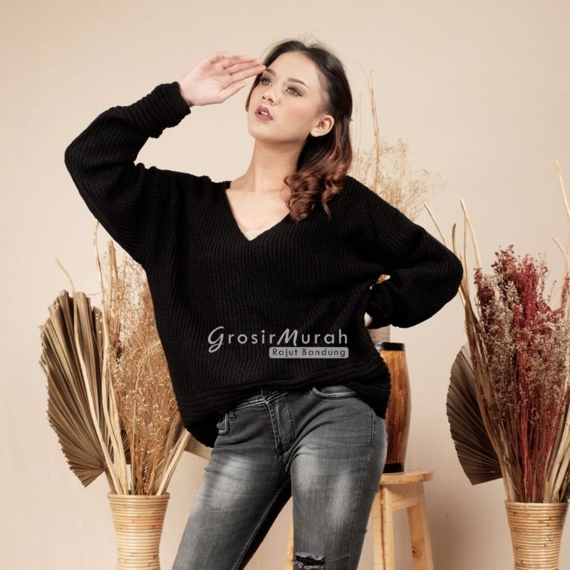 GS043 Sweater Rajut Wanita Kayra Premium oversize