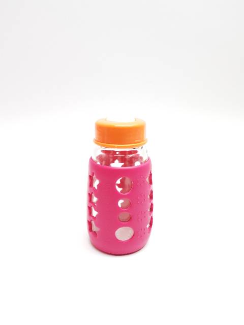 Botol Asi 150ml Kaca +   Pengaman Botol Silicone Cover Y1 / botol kaca orange dengan pengaman botol anti pecah silicone