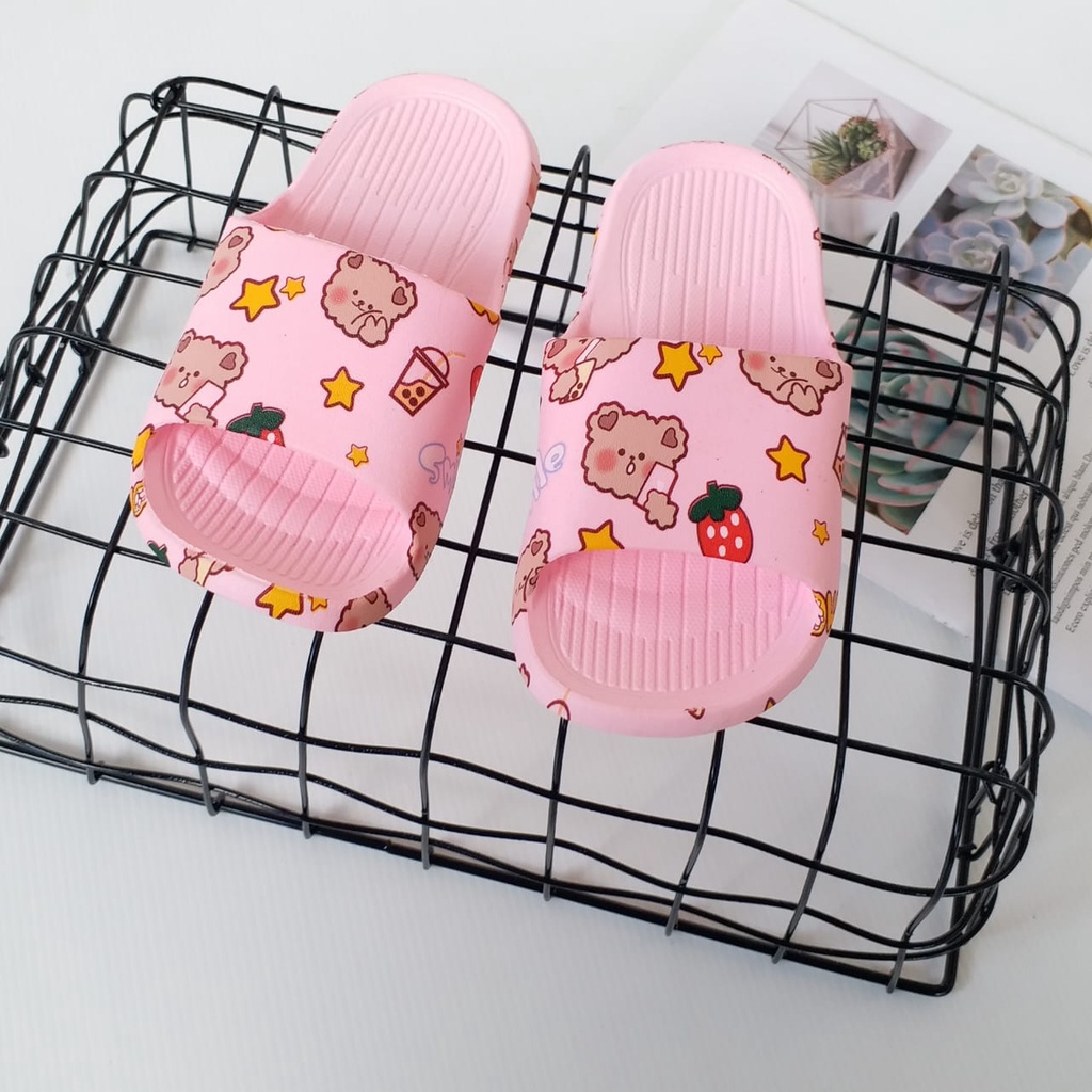 HappyOliver TEDDY BEAR Sandal Anak Laki Laki Bahan Karet Model Lucu 1-7 Tahun