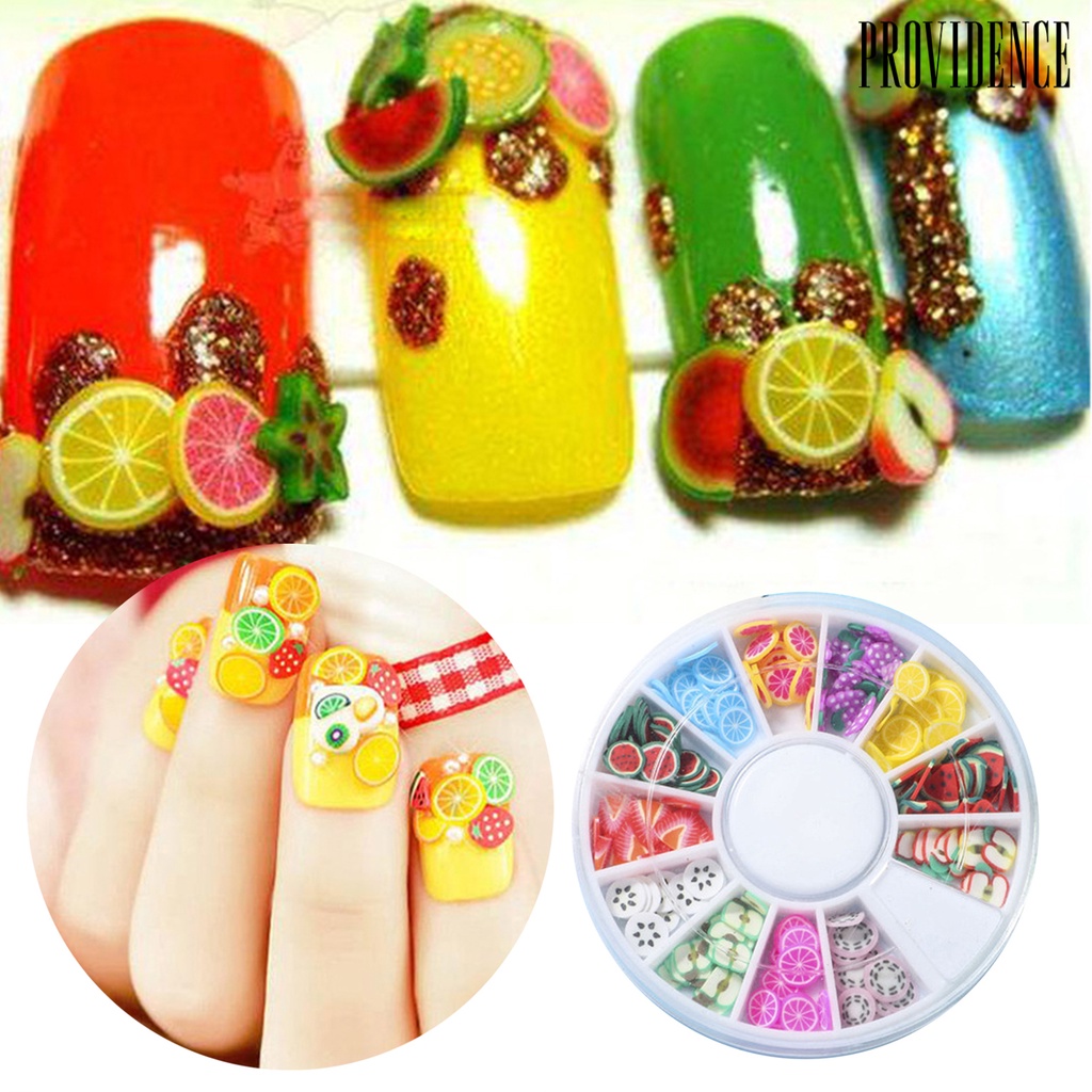 Providence 1 Kotak Hiasan Nail Art Diy Bentuk Buah / Bunga 3d Bahan Polymer Charms