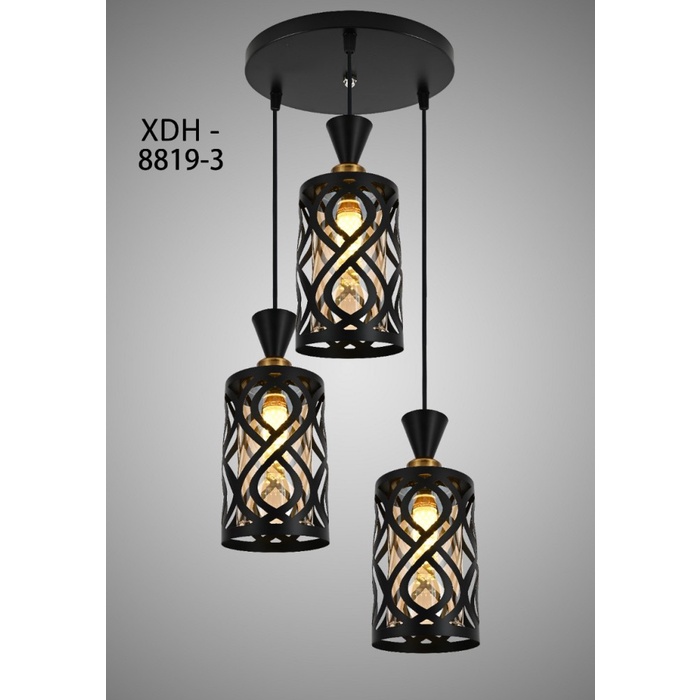 LAMPU GANTUNG HIAS MINIMALIS MODERN MEJA MAKAN 3 LAMPU MEWAH