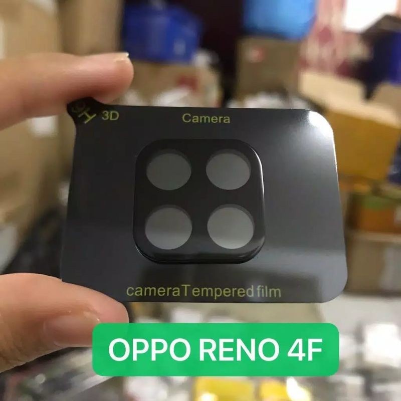 TEMPRED GLASS RENO 4F (BLACK) ANTI GORES KAMERA