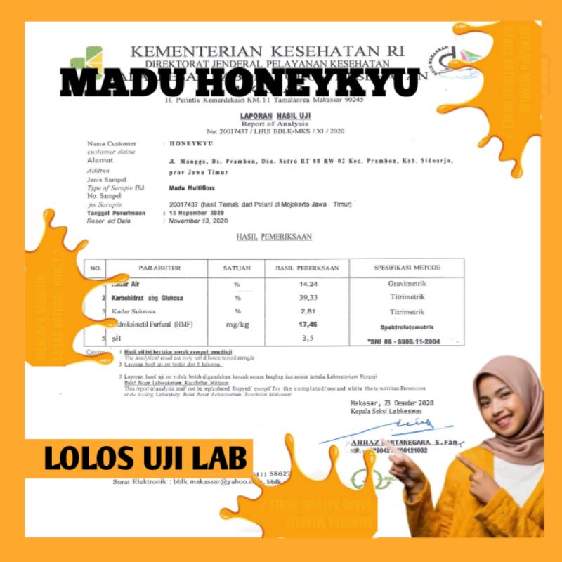 Madu Murni Asli - Hello honey 500 gram (Manis) Natural Raw Honey