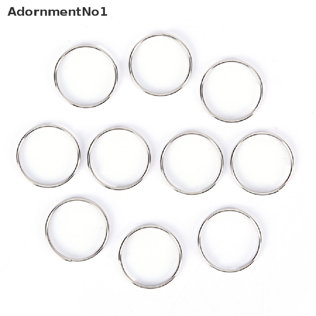 (AdornmentNo1) 10pcs Ring Gantungan Kunci Bahan Nikel Lapis Baja