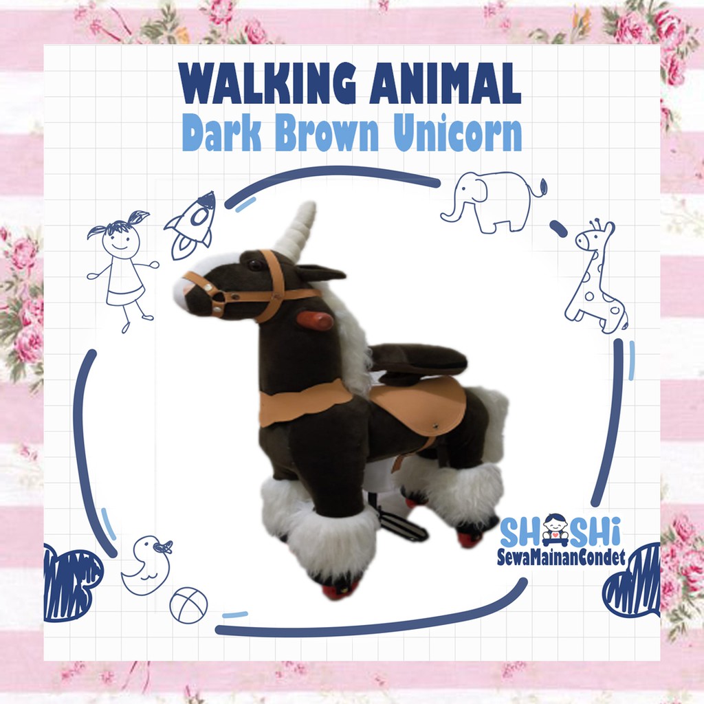 Sewa  Walking Animal Dark Brown Unicorn