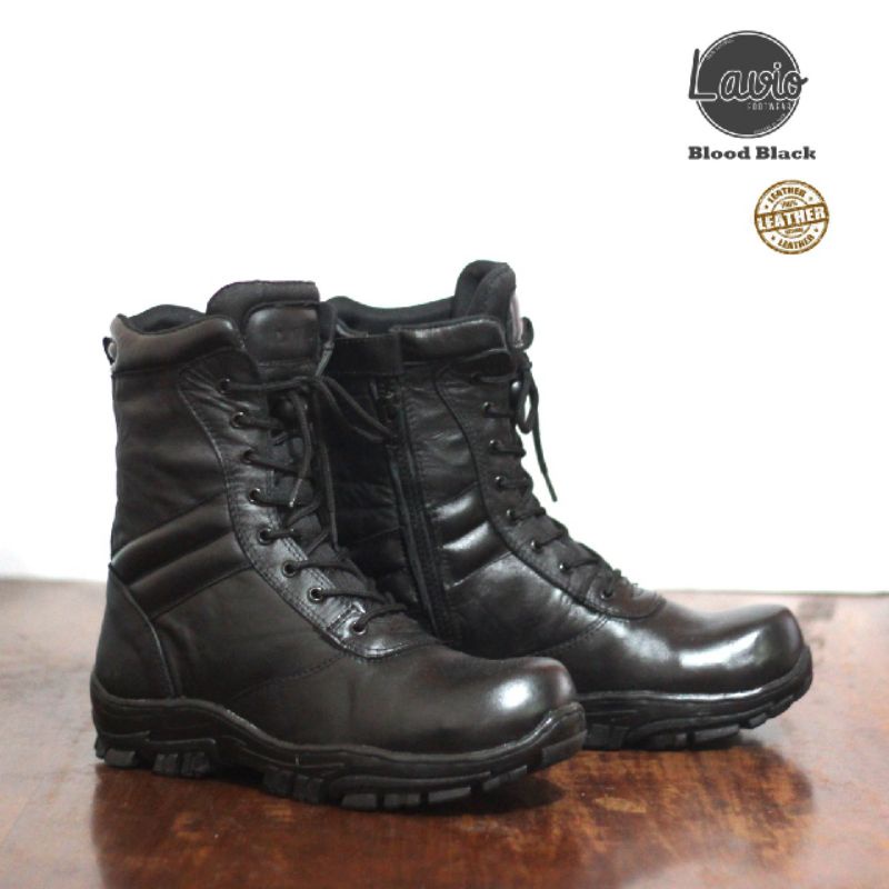 Sepatu Safety Security PDH Original Bahan Kulit Sapi Lavio Bloods