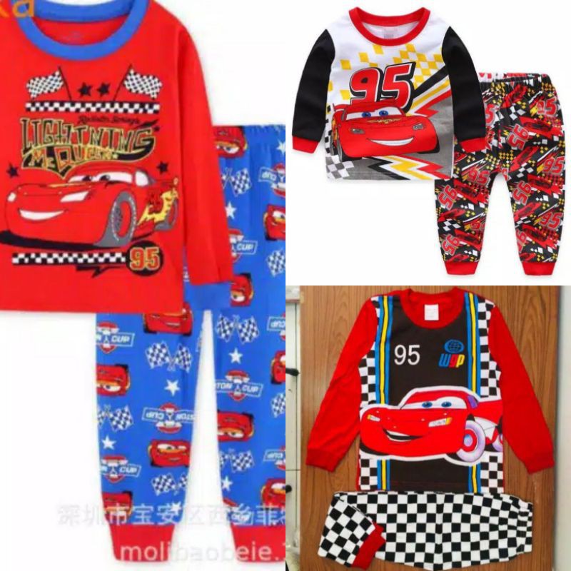 Piyama cars anak disney import / piyama mobil kartun / piyama anak cowok