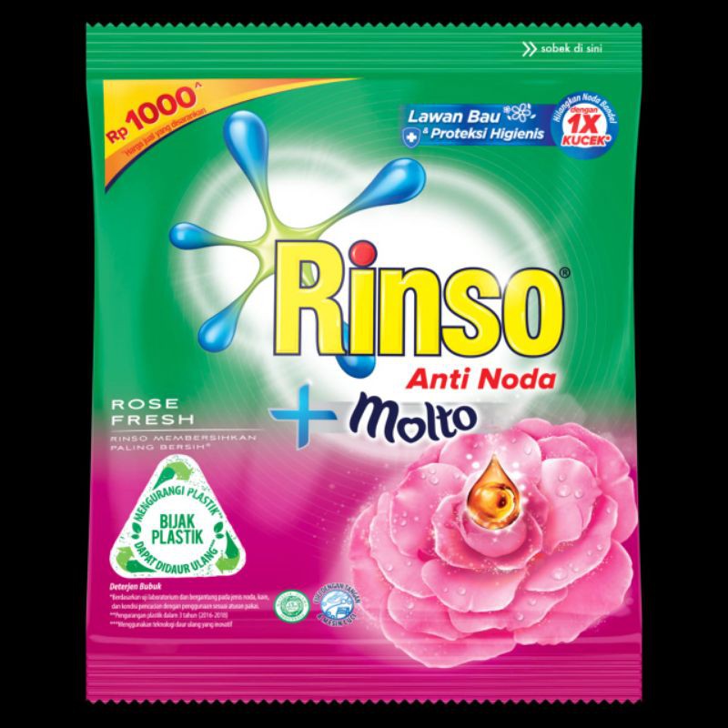 

Rinso Molto Rose Fresh Powder 44gr (1 dus isi 126 sachet)