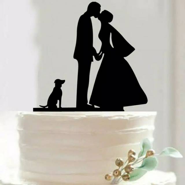 Cake Decoration Wedding Cake Toppers Dog Lovers Cake Topper Happy Wedding Anniversary Kue Pernikahan