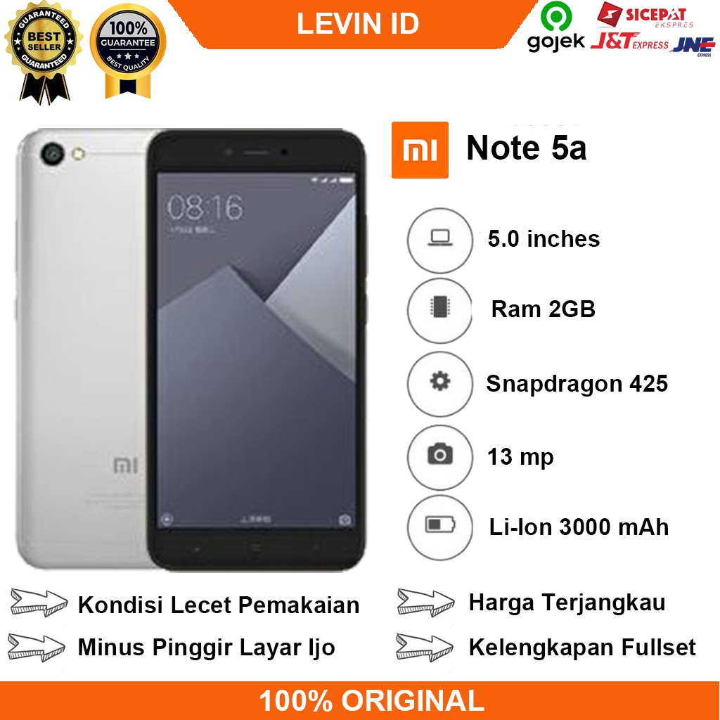 XIOMI REDMI NOTE 5A SECOND XIAOMI HANDPHONE ANDROID 4G SEKEN HP BEKAS MURah XIOMIE