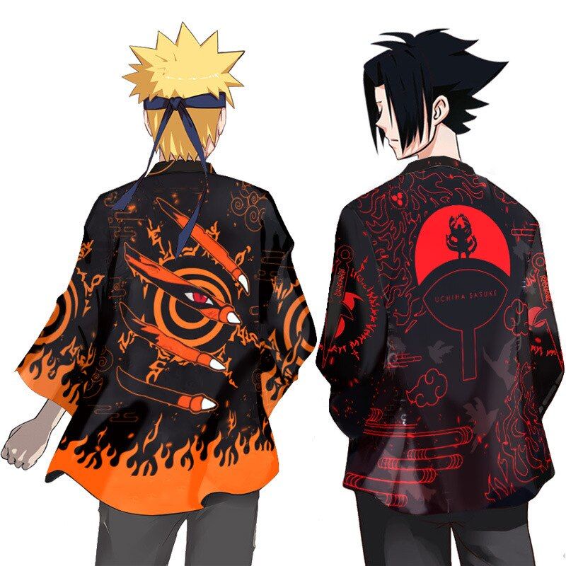 Jubah Kimono Cosplay anime NARUTO SASUKE ukuran Dewasa dan Anak READY