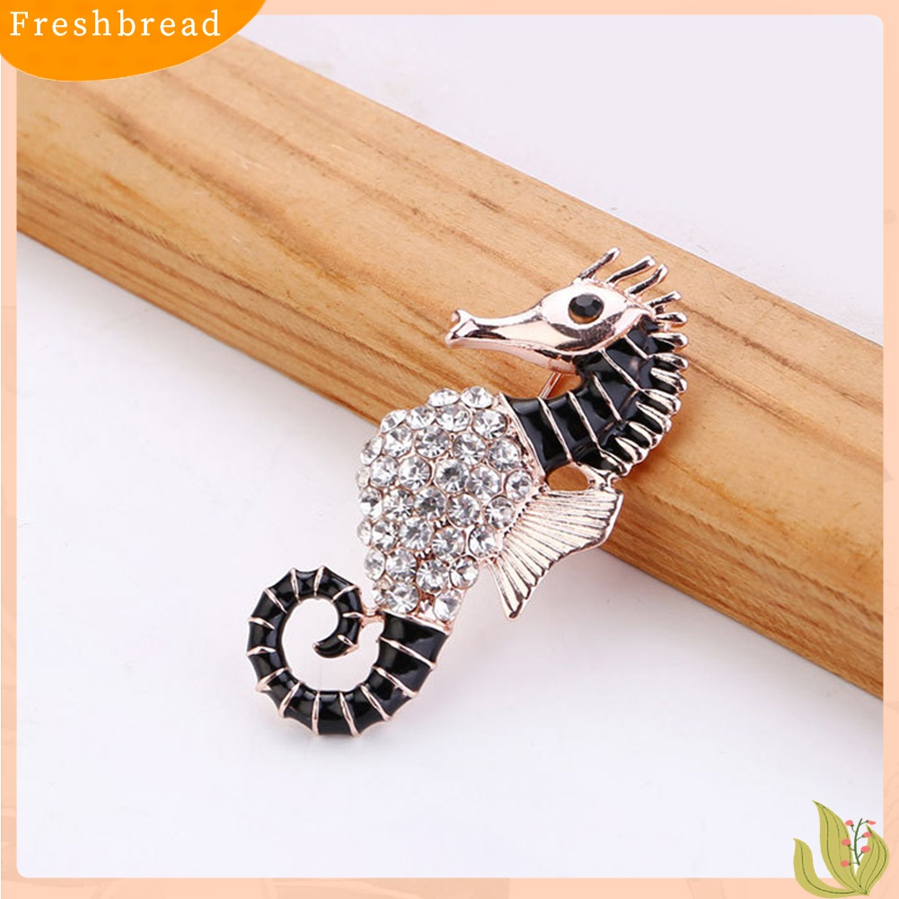 Terlaris Fashion Animal Sea Horse Brooch Pin Women Rhinestone Club Bridal Accessory Gift