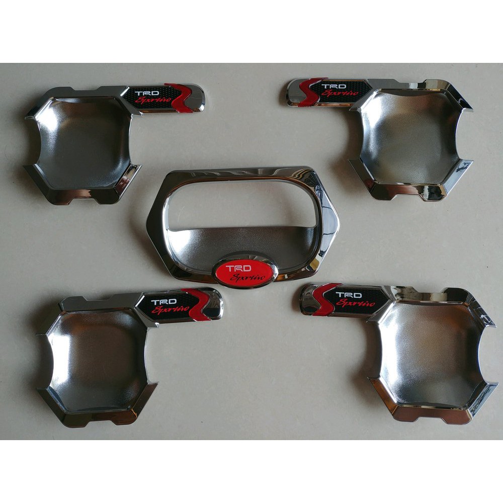 cover handle &amp; outer mangkok TOYOTA Rush / TERIOS lama tahun 2006 sampai 2017 CHROME hitam doff 2007 2008 2009 2010 2011 2012 2013 2014 2015 2016  LOGO trd racing 5 PCS