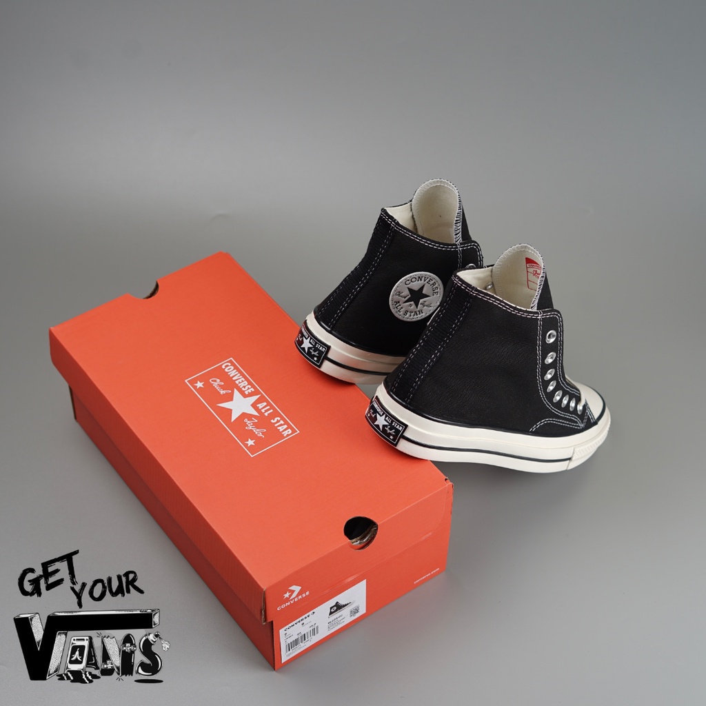 Converse Chuck Taylor 70S HI Black White Egret 100% Original ( Free Paperbag, Kaos Kaki &amp; Bubblewrap )