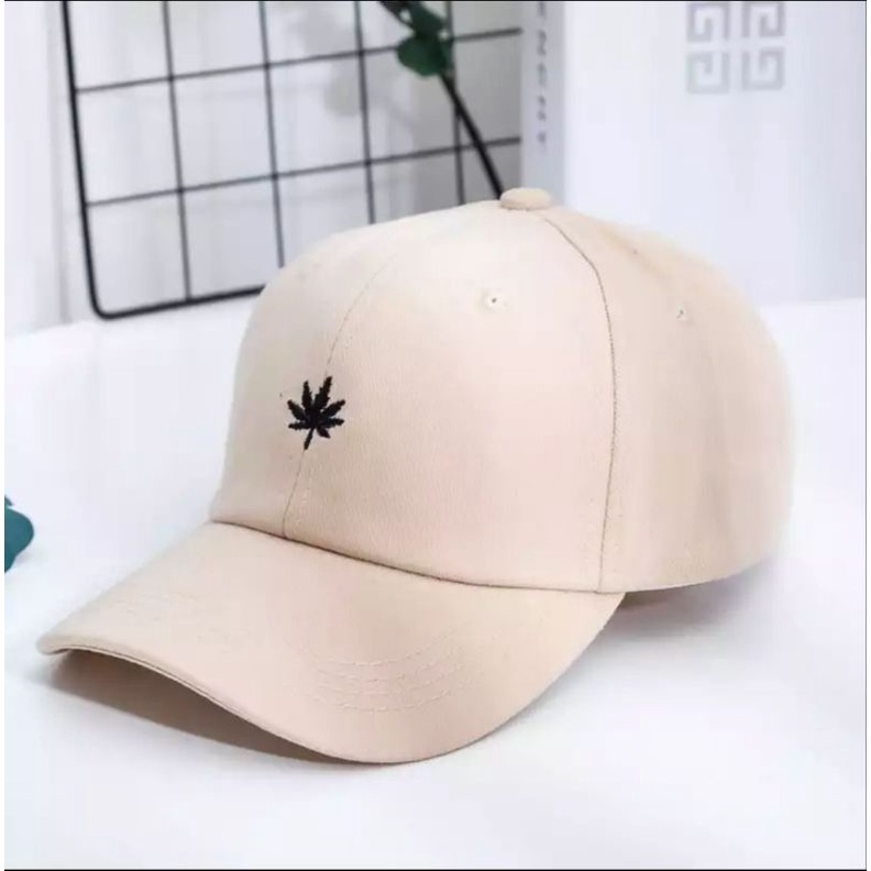 TOPI BASEBALL BORDIR MINI DAUN / TOPI BORDIR MINI DAUN UNISEX REMAJA DEWASA