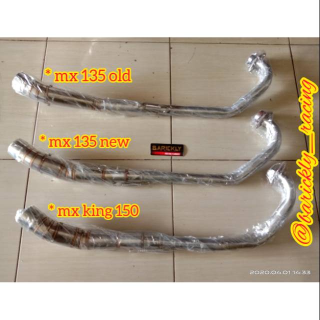 Header Leher Pipa Leheran Knalpot Jupiter MX 135 MX King 150 MX New / Old Racing Stainless Stenlis