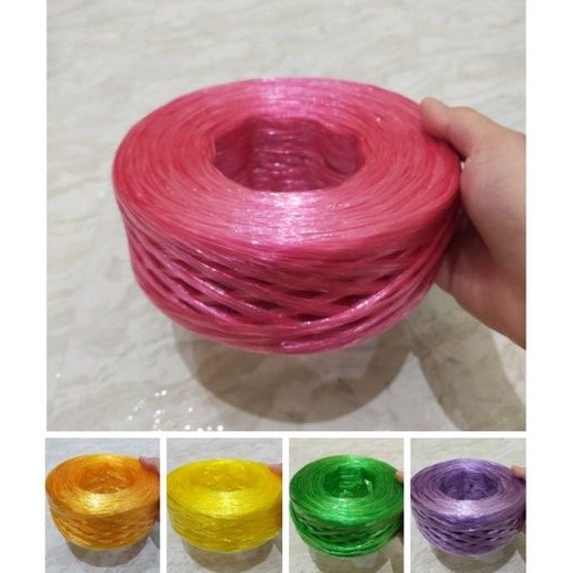 

[PSH] Tali Plastik Rafia Kilap Eceran 10 meter Warna Merah Muda, Orange, Kuning, Hijau Dan Ungu