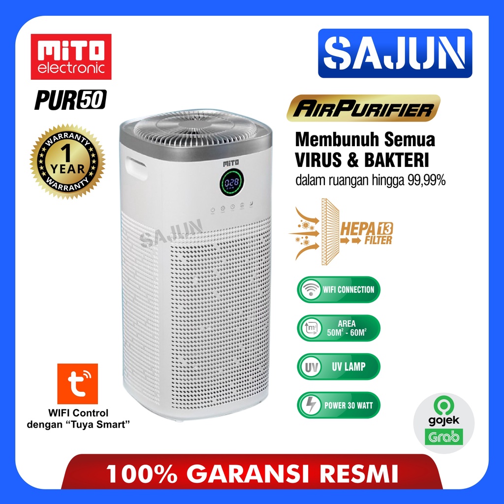 Mito Air Purifier HEPA13 Filter Alat Pembersih Udara PUR30 / PUR50