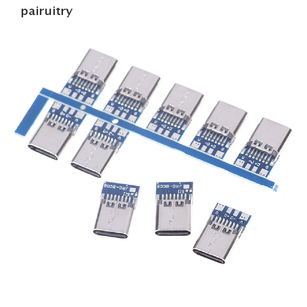 Prt 10pcs Konektor USB 3.1 Tipe C 14 Pin Female Socket receptacle Tembus Lubang PRT