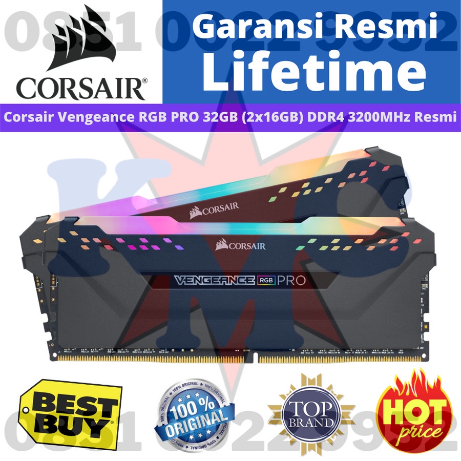 RAM Corsair DDR4 RGB PRO SL 32GB 2x16GB 3200MHz C16 CMH32GX4M2Z3200C16