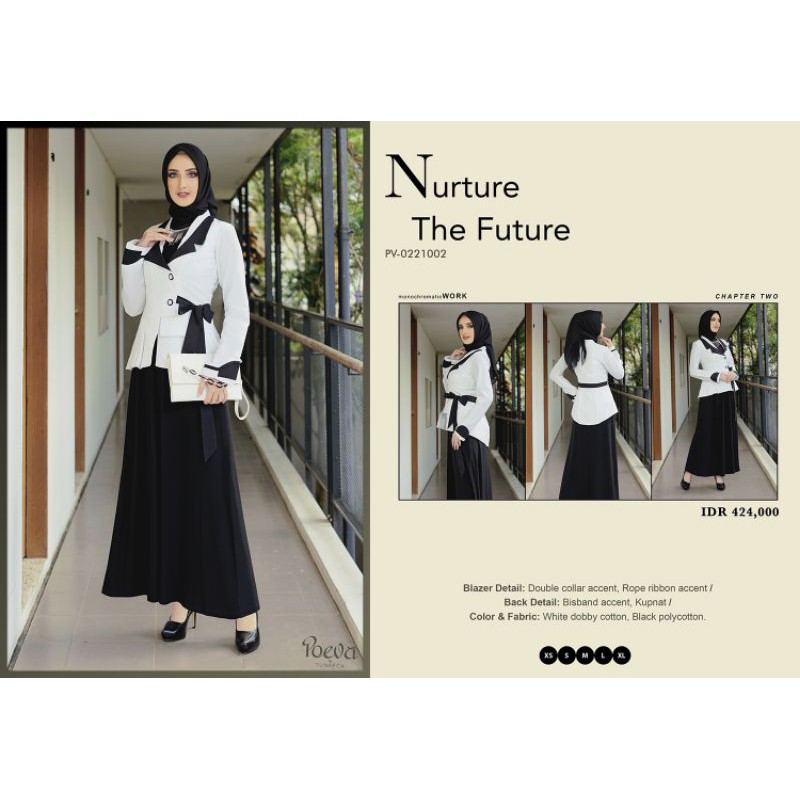 POEVA PV-0221002 MONOCHROMATIC WORK BY TUNEECA DISKON SALE PROMO ATASAN WANITA BUSANA KANTOR OUTER
