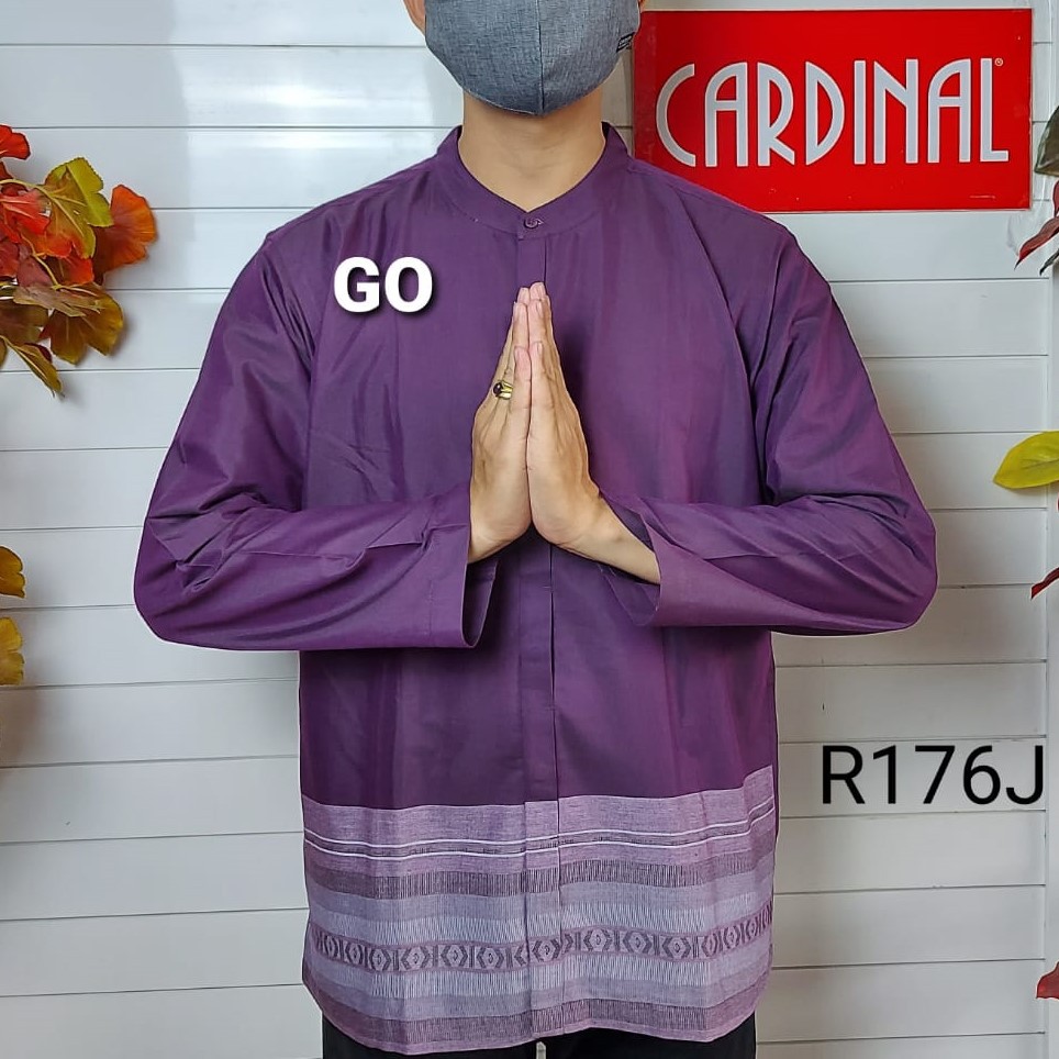 gof CARDINAL FORMAL Kemeja Koko Reguler Baju Muslim Pria Lengan Panjang