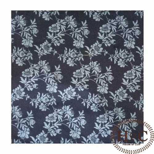 Houseofcuff Pocket Square Navy Blue Flower - Biru Dongker