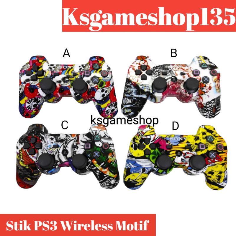 Stick Stik PS3 OP Warna Motif Wireless Controller DS3