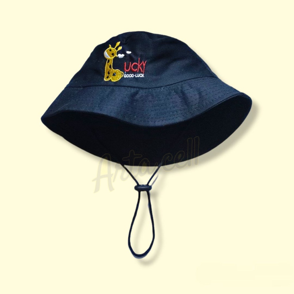 Topi Bucket Anak Bordir Good Lucky Tali / Bucket Anak Bordir Laki Laki dan Perempuan keren