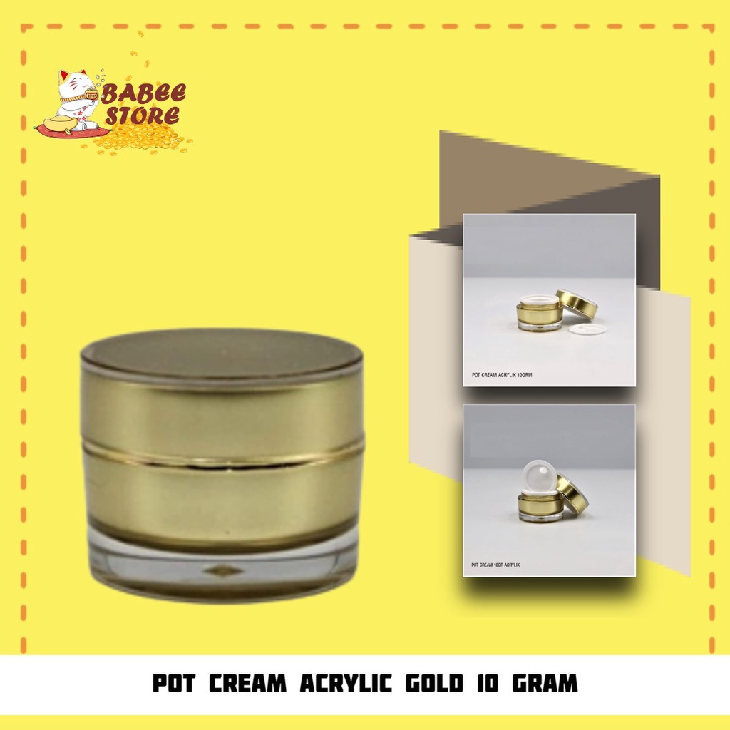 BABEE - POT CREAM ACRYLIC 10GRAM GOLD / POT KRIM GOLD AKRILIK 10 GR / WADAH KOSMETIK