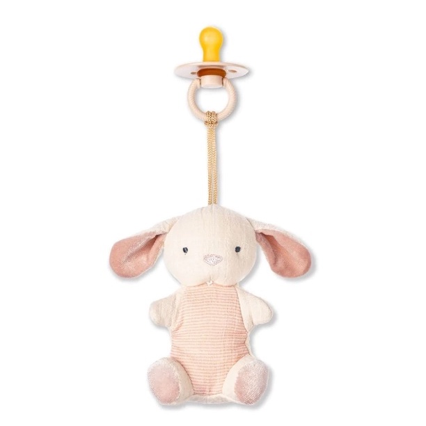 Itzy Ritzy Bitzy Pal™ Natural Rubber Pacifier &amp; Lovey - Pacifier Animal Karakter Dot Empeng Rubber Bayi Boneka Lembut Mainan Soft
