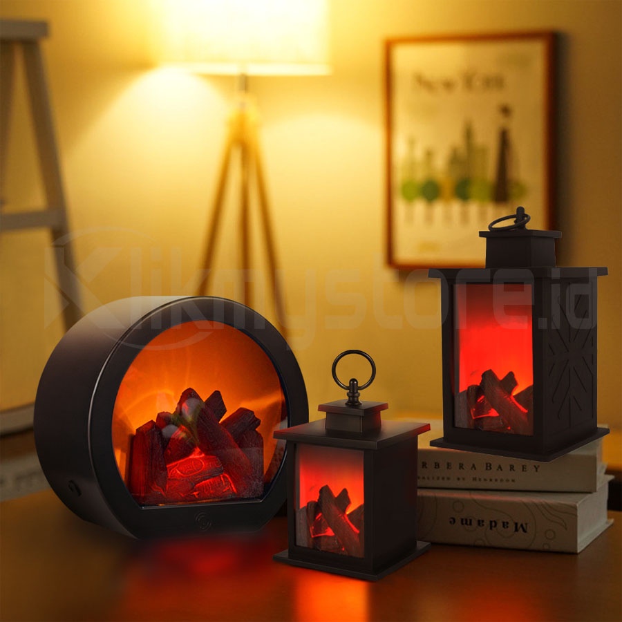 Led Flame Lantern Lamps Simulated Fireplace Flame Effect Light Aa