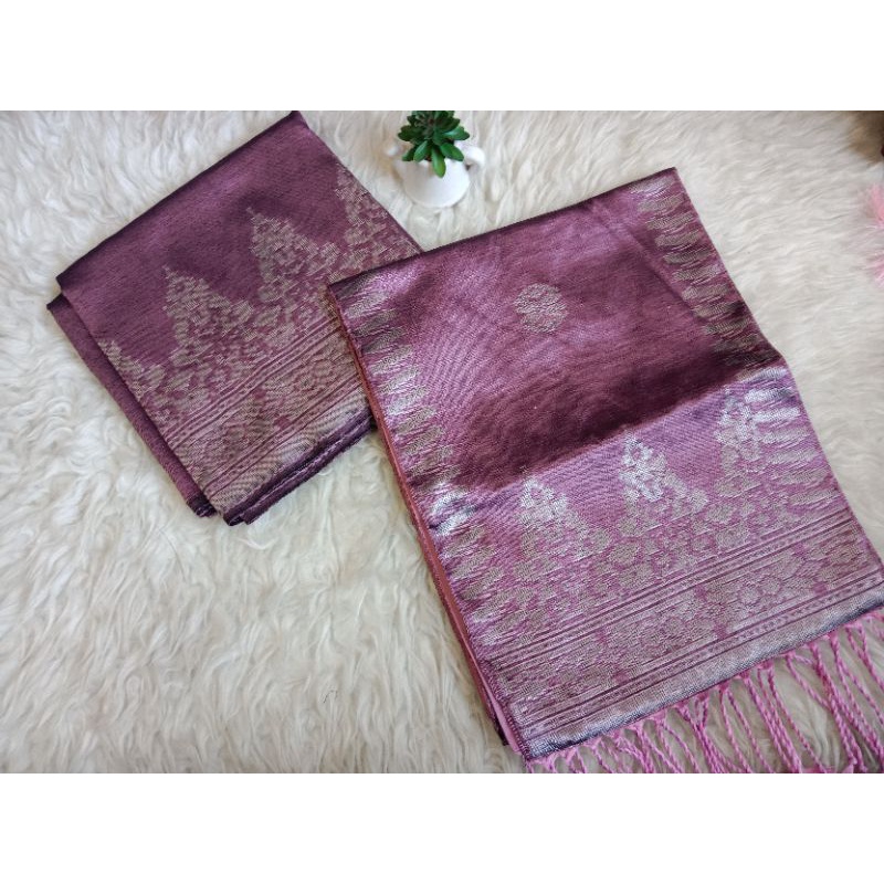 songket silungkang warna ungu lylac