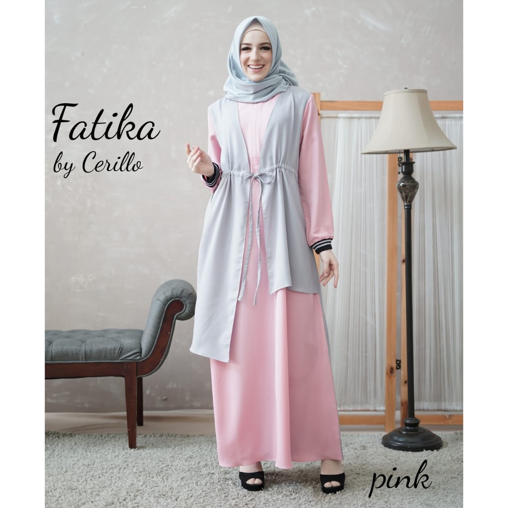 Gamis Syari Dress Pakaian Wanita Fashion Muslim Fatika Terbaru