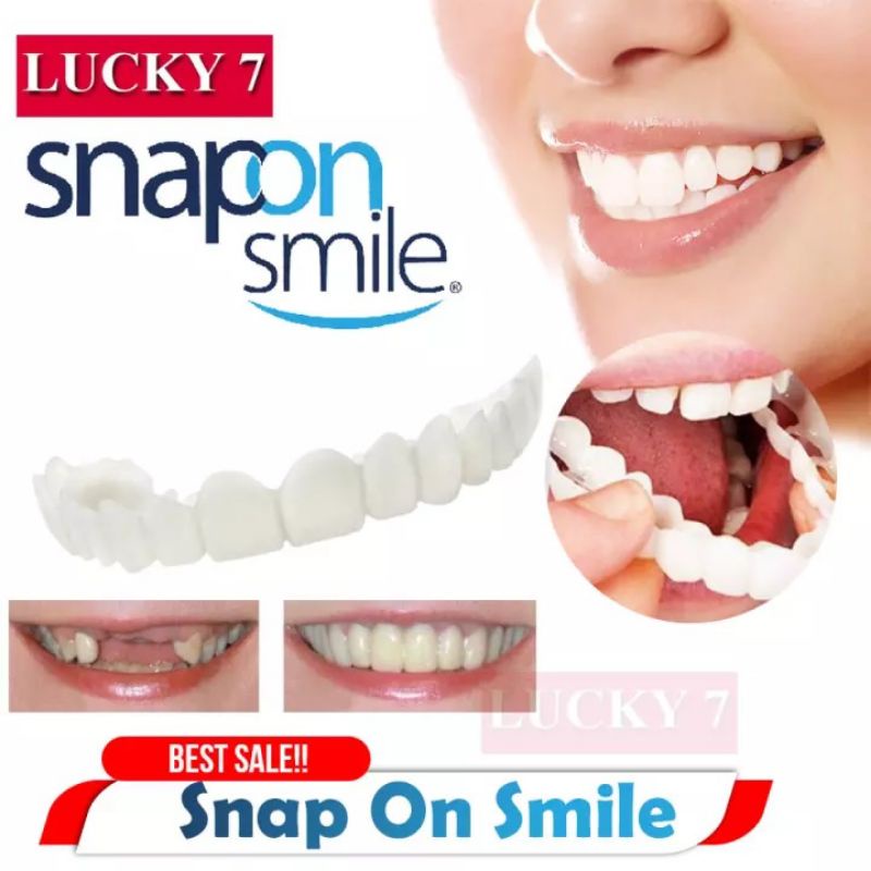 [ COD ] GIGI PALSU ATAS BAWAH 100 % ORI SNAP ON SMILE AUTHENTIC / GIGI PALSU SILICON SEPASANG