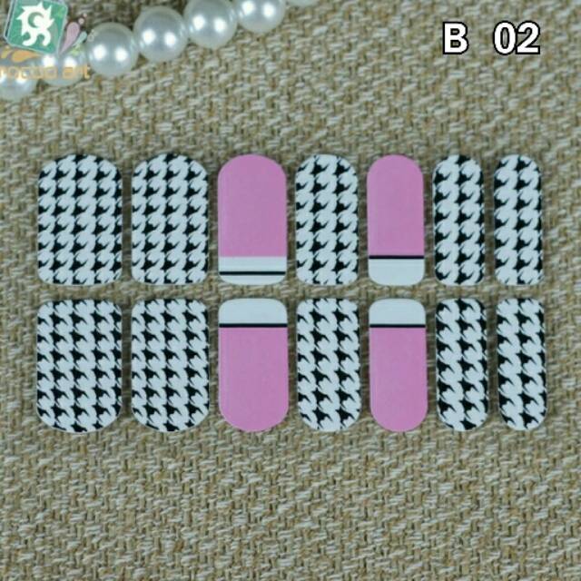 Nail sticker [B02] + Free nail buffer