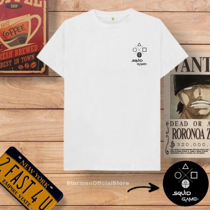 Kaos Distro Unisex SQUID GAME Katun Combed 30s / sablon polyflex /polyflex premium / Pakaian Pria Wanita Atasan Cowok Cewek /kaos kekinian / kaos viral / tshirt tumbrl tee basic /SIZE M , L , XL , XXL / kaus oblong oversize kaos murah best seller ready