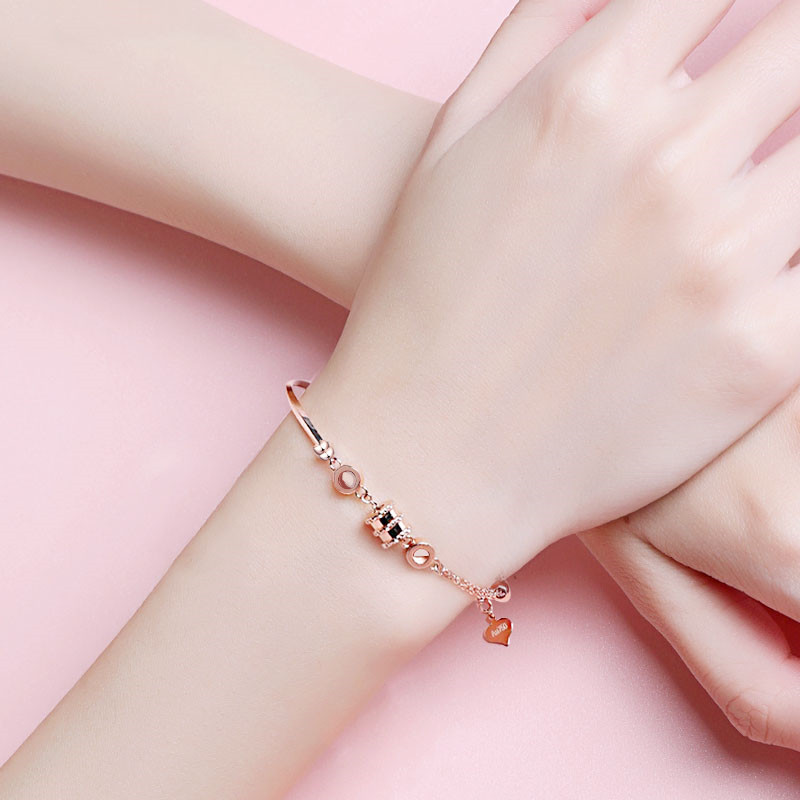 [Ready Stock]Bracelet Female Rose Gold Personality