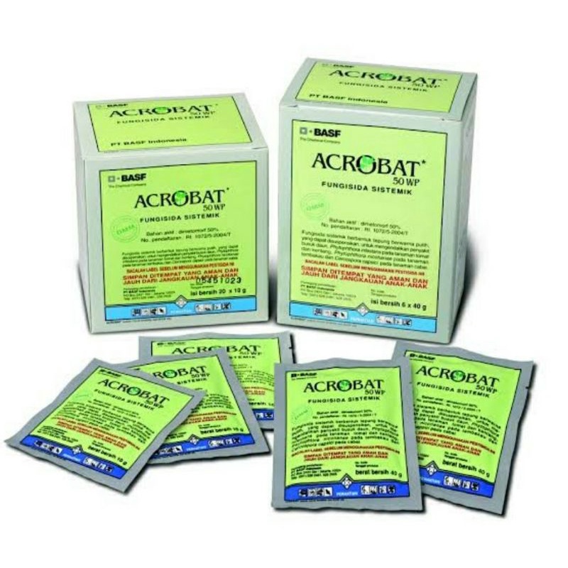 OBAT HAMA MURAH AMPUH FUNGISIDA ACROBAT 50WP 10gr  1BOX ORIGINAL FOTO KE 2 KEMASAN BARU