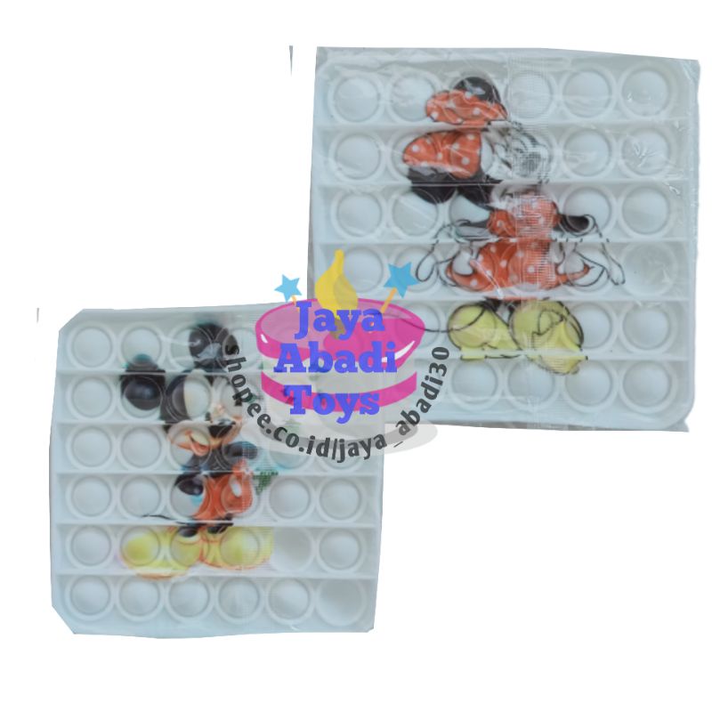 MAINAN ANAK VIRALL FIDGET PUSH /POP IT PELANGI RAINBOW MOTIF LUCU MURAH MERIAH-Random Square Krkter