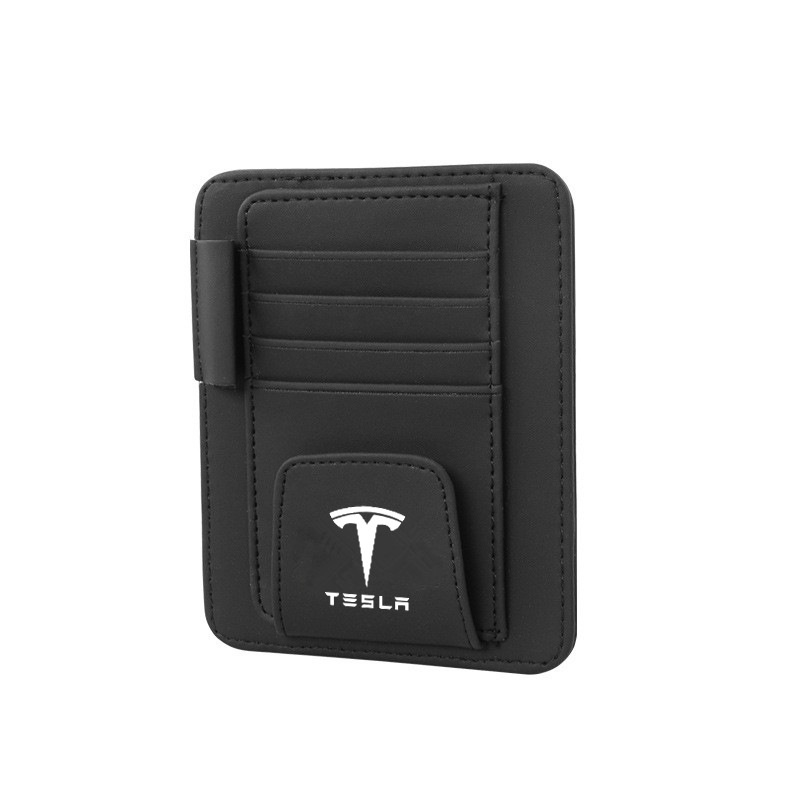 (G-CLUB) Tas Penyimpanan CD / DVD / Kacamata / Pulpen Bahan Kulit Untuk Sun Visor Mobil Tesla