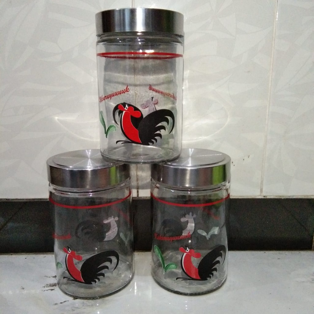 Toples Kaca Motif Ayam Kedaung
