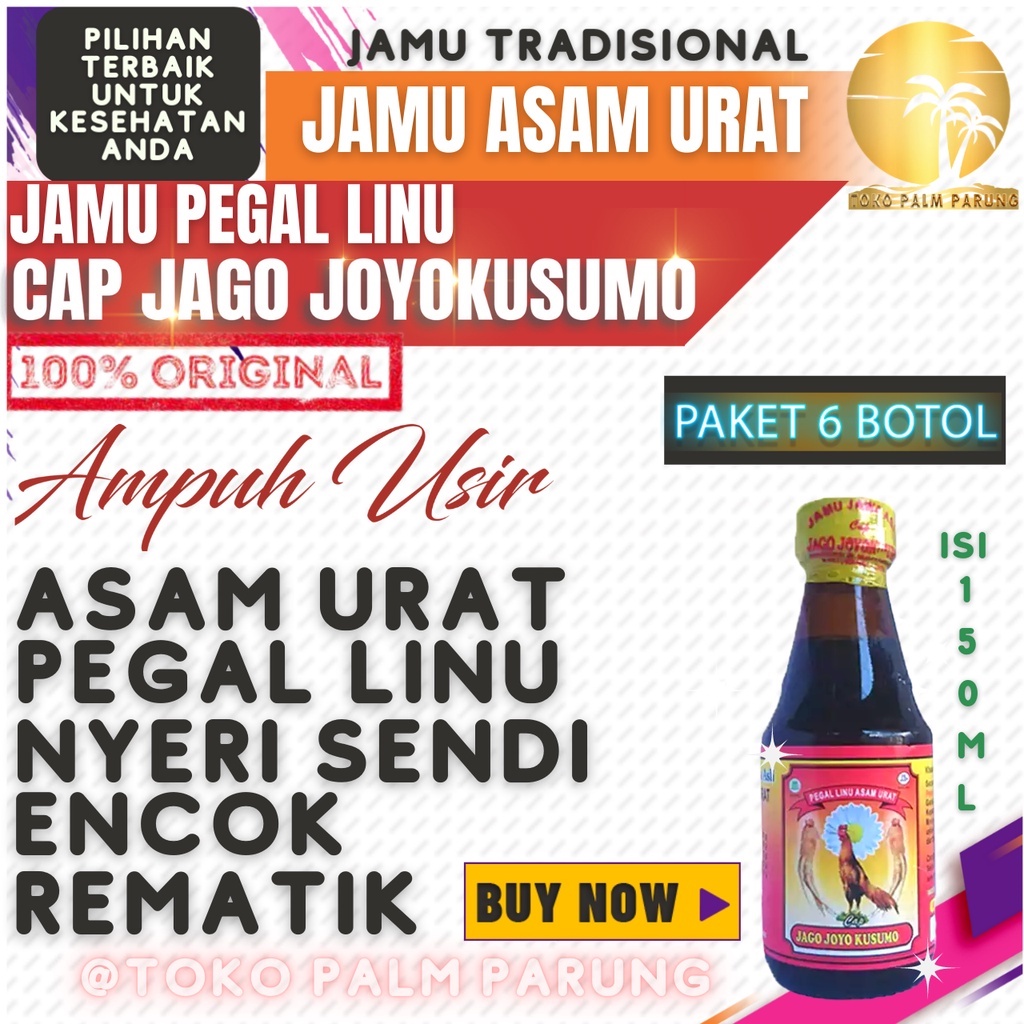 Jamu Jago Joyokusumo 150ml 6 Botol Obat Pegal Linu Dan Asam Urat Mujarab Produk Asli Herbal Alami