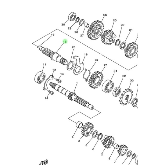 AS GEAR DEPAN JUPITER MX ORIGINAL TAKAYAMA 1S7-T7421-00