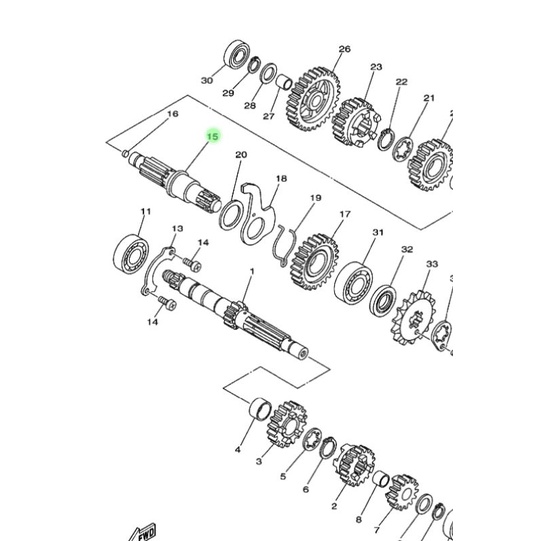 AS GEAR DEPAN JUPITER MX ORIGINAL TAKAYAMA 1S7-T7421-00