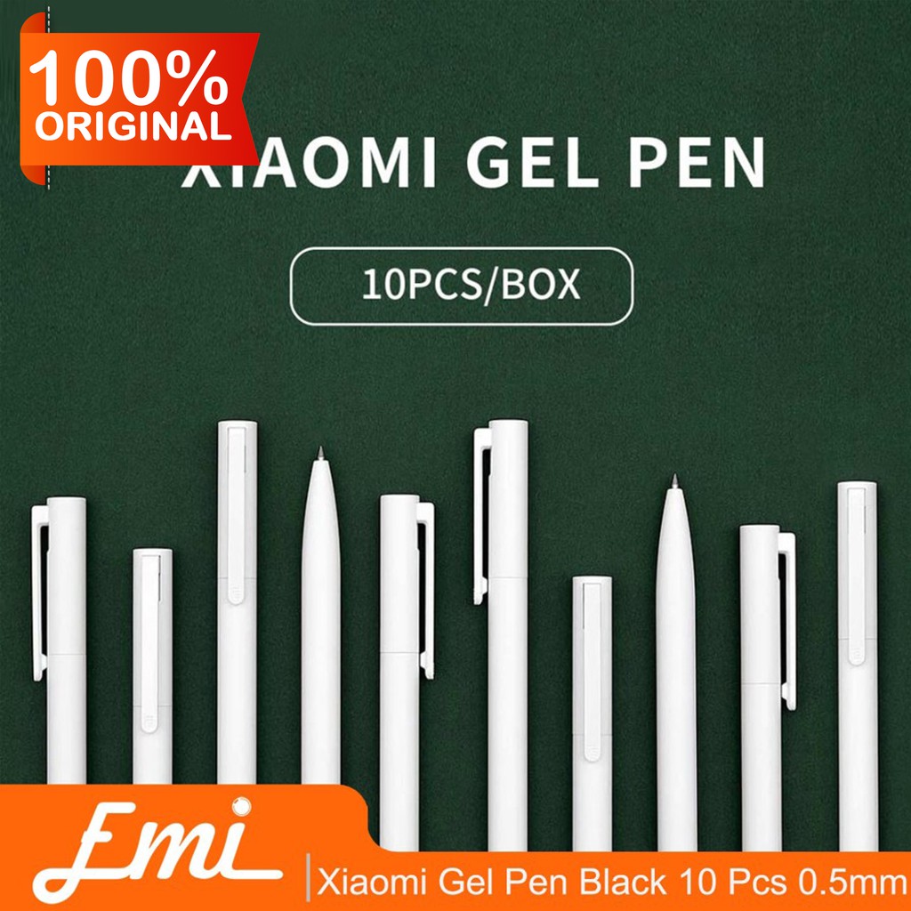 Gel Pen Black 10 Pcs 0.5mm Refill Neutral Pen for Office School